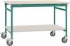 Manuflex BB5301.0001 Kompletní servírovací stolek základní mobilně se Melamin-Platte + mezi dno, Šxhxv: 750 x 500 x 850 mm šedá, zelená
