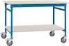 Manuflex BB5301.5007 Kompletní servírovací stolek základní mobilně se Melamin-Platte + mezi dno, Šxhxv: 750 x 500 x 850 mm brilantní modrá (RAL 5007)