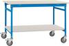 Manuflex BB5301.5012 Kompletní servírovací stolek základní mobilně se Melamin-Platte + mezi dno, Šxhxv: 750 x 500 x 850 mm světle modrá (RAL 5012)