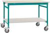 Manuflex BB5301.5021 Kompletní servírovací stolek základní mobilně se Melamin-Platte + mezi dno, Šxhxv: 750 x 500 x 850 mm vodní modrá