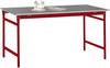 Manuflex BB3004.3003 Servírovací stolek základní stacionárně s plech krytina deska ve rubínově červená RAL 3003, Šxhxv: 750 x 500 x 780 mm rubínově červená