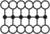 Grafické znázornění mřížové sítě propojených kruhů vytvářejících dvě paralelní řady.