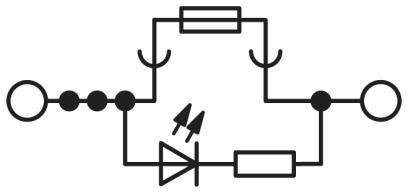 Schematický diagram znázorňuje diodu a rezistory v elektrickém obvodu s propojovacími vodiči a uzly.