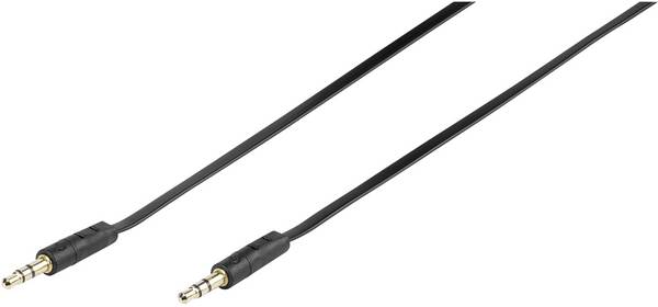 Vivanco 46130 jack audio kabel [1x jack zástrčka 3,5 mm - 1x jack zástrčka 3,5 mm] 0.30 m černá plochý