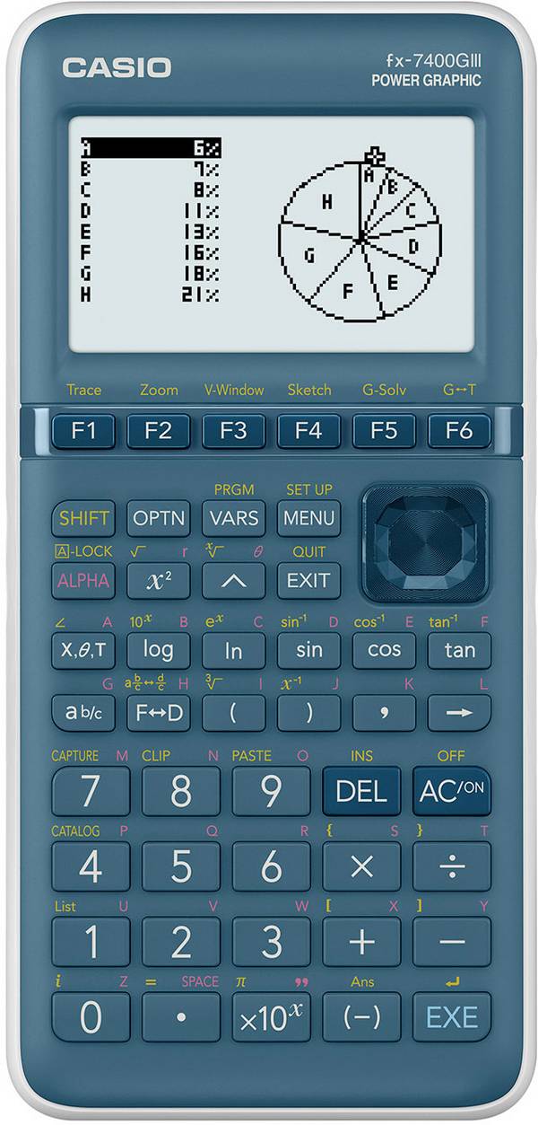 Casio FX-7400GIII  grafický počítač, displej (počet míst) 21, na baterii, azurová
