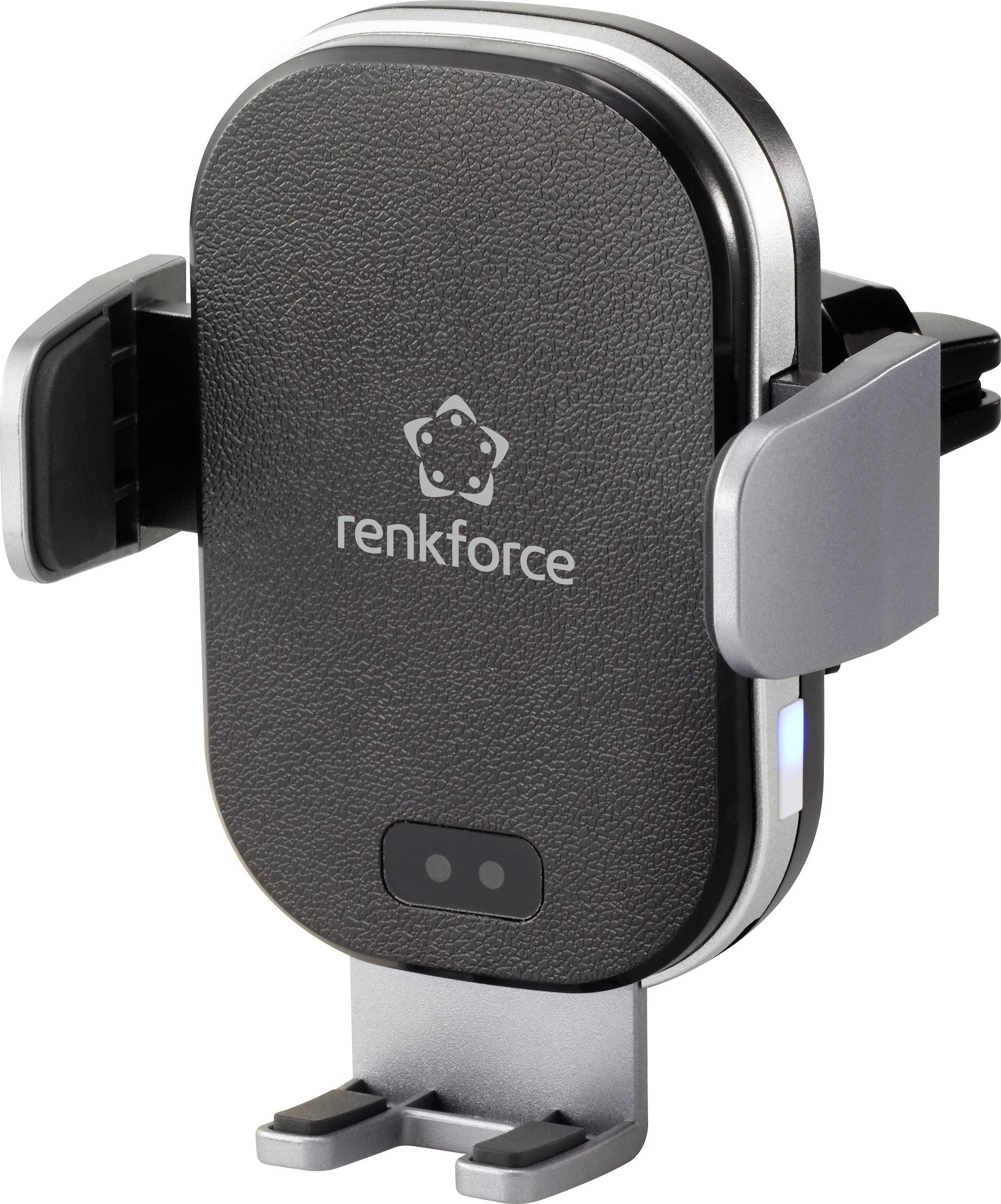 Renkforce RF-4470380 upevnění na ventilační mřížku, přísavka držák mobilního telefonu do auta s funkcí indukčního nabíje