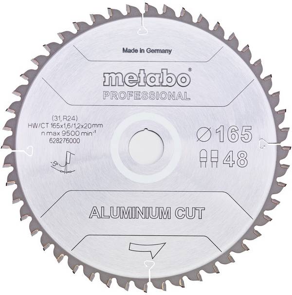 Metabo Aluminium Cut Professional 628276000 pilový kotouč   165 x 20 x 1.2 mm Počet zubů (na palec): 48 1 ks