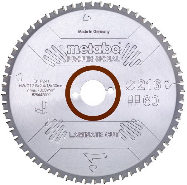 Metabo LAMINATE CUT PROFESSIONAL 628442000 pilový kotouč   216 x 30 x 1.8 mm Počet zubů (na palec): 60 1 ks