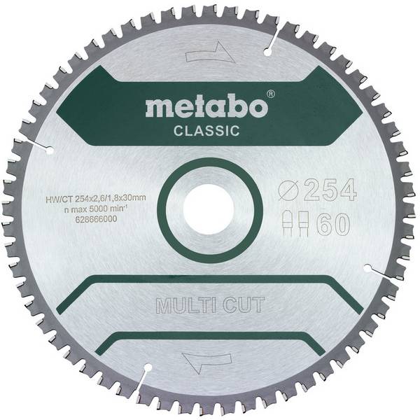 Metabo MULTI CUT CLASSIC 628285000 pilový kotouč   254 x 30 x 1.8 mm Počet zubů (na palec): 60 1 ks