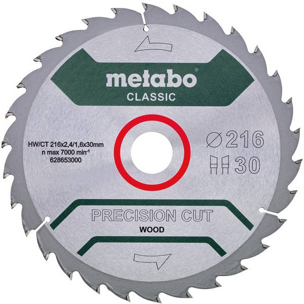 Metabo PRECISION CUT WOOD CLASSIC 628653000 pilový kotouč   216 x 30 x 1.6 mm Počet zubů (na palec): 30 1 ks