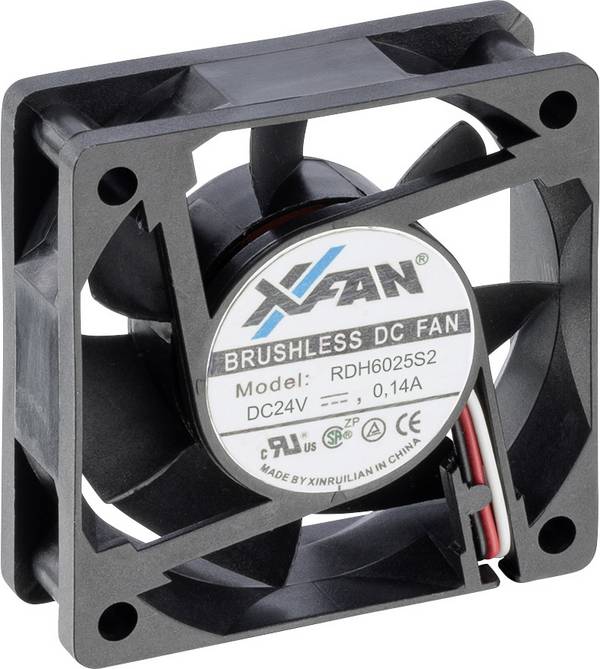 X-Fan RDH6025S2 axiální ventilátor, 24 V/DC, 25.8 m³/h, (d x š x v) 60 x 60 x 25 mm, RDH6025S2