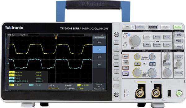 Tektronix TBS2072B digitální osciloskop 70 MHz, 2 GSa/s, 5 Mpts, 8 Bit, s pamětí (DSO), 1 ks, TBS2072B
