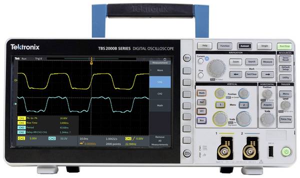 Tektronix TBS2202B digitální osciloskop 200 MHz, 2 GSa/s, 5 Mpts, 8 Bit, s pamětí (DSO), 1 ks, TBS2202B