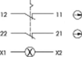 Schéma zapojení zobrazuje symbol tranzistoru s vývody 11, 12, 21, 22 a kruhový symbol s X1, X2.