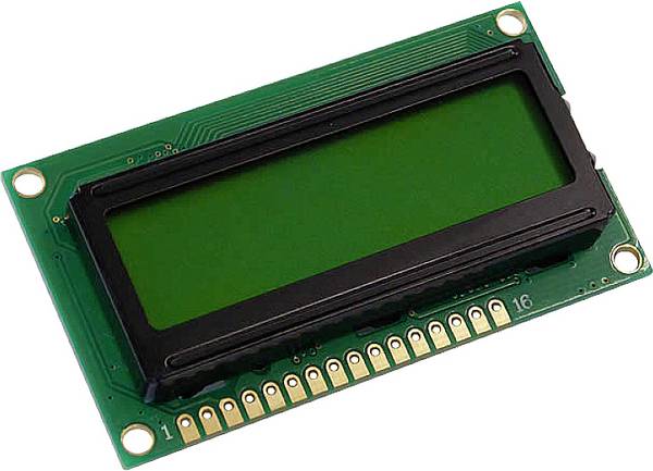 Display Elektronik LCD displej   žlutozelená 16 x 2 Pixel (š x v x h) 65.5 x 36.7 x 9.6 mm