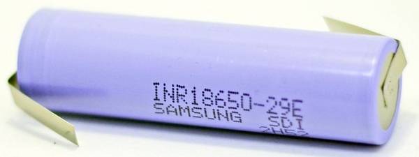 Samsung INR18650-29E ZLF speciální akumulátor 18650 Flat-Top , odolné vůči vysokým teplotám, pájecí špička ve tvaru Z Li-Ion 3.6 V 2900 mAh 1 ks