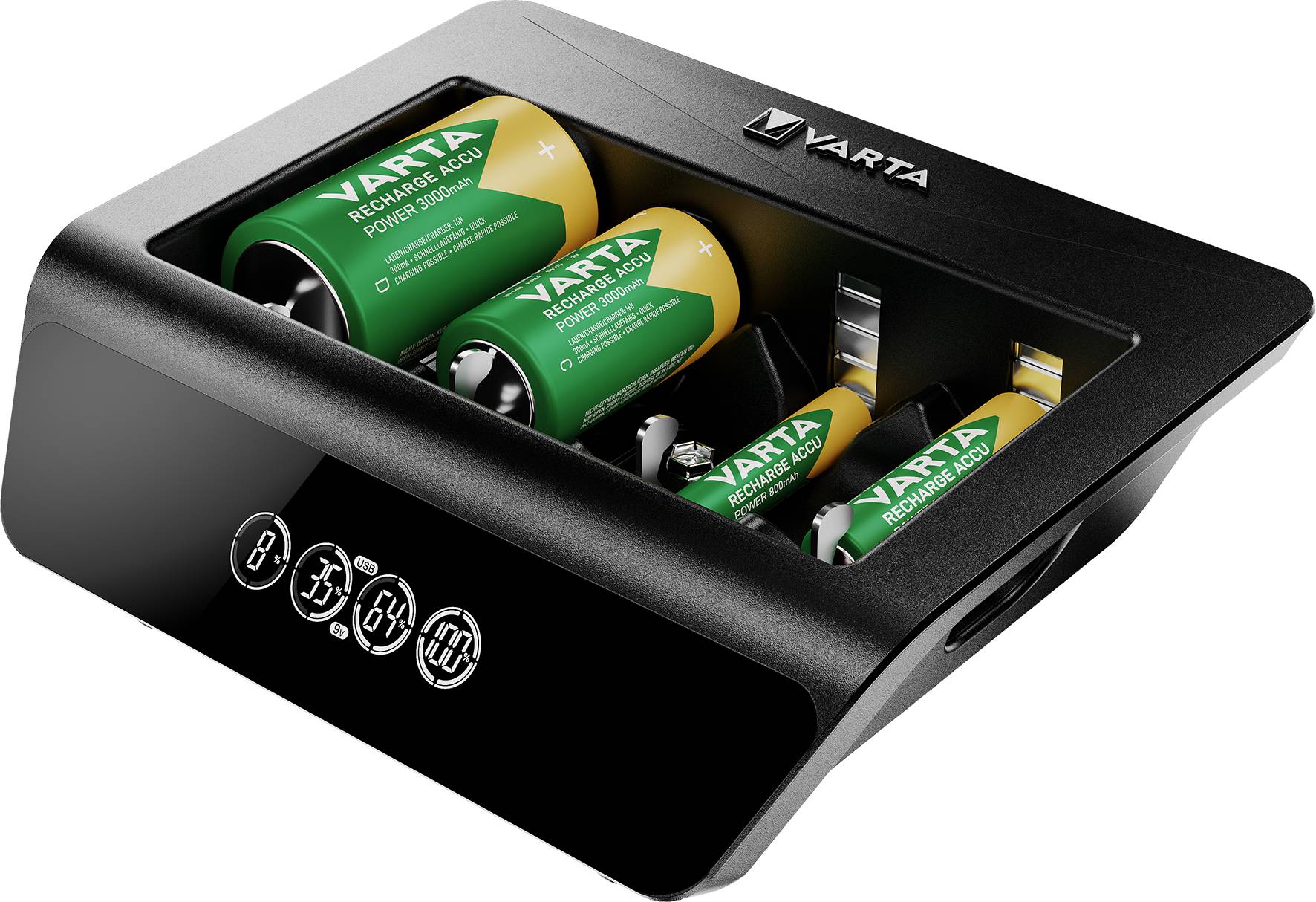 Varta LCD Universal Charger+ nabíječka akumulátorů NiMH AAA, AA, malé mono, velké mono, 9 V-3
