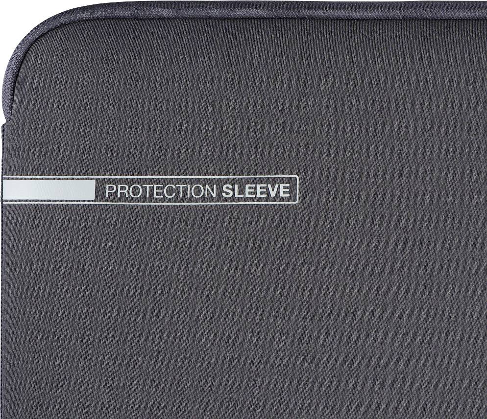 Ochranný obal pro elektronická zařízení, šedé barvy, s nápisem 'Protection Sleeve' na světlejším pruhu.