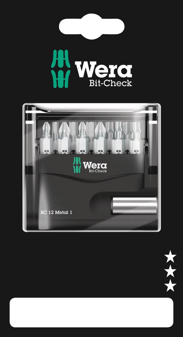 Wera Bit-Check 12 Metal 1 SB 05136393001 sada bitů, 12dílná, 1/4" (6,3 mm), 1/4"