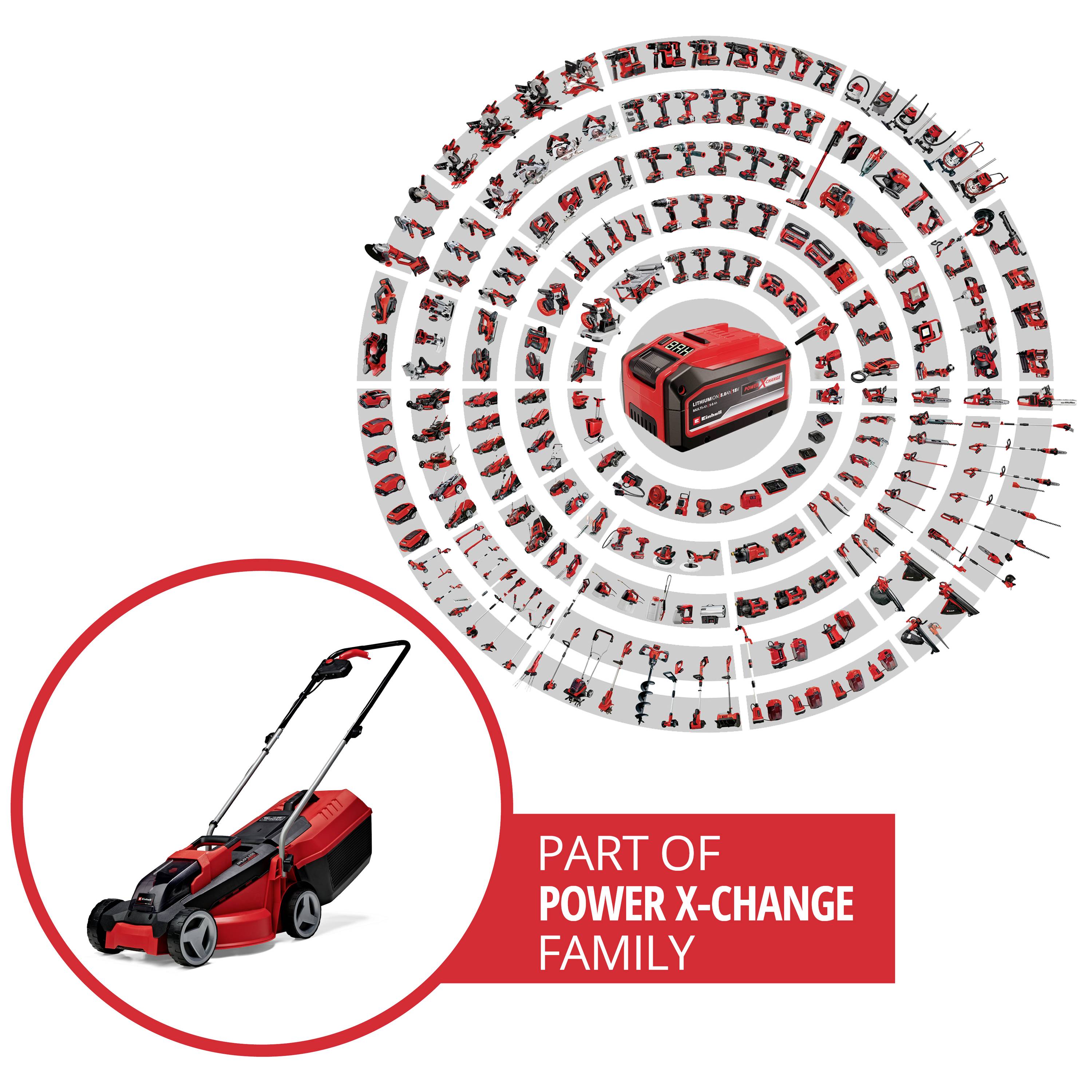 Einhell Power X-Change GE-CM 18/30 Li (1x3,0Ah) akumulátor Akumulátorová sekačka vč. nabíječky, + akumulátor 18 V šířka -3