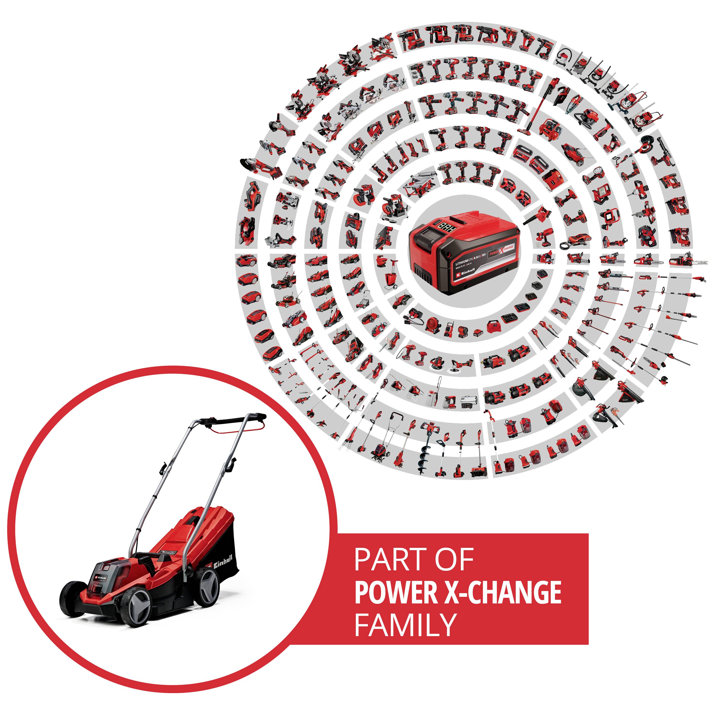 Einhell Power X-Change GE-CM 18/33 Li (1x4,0Ah) akumulátor Akumulátorová sekačka vč. nabíječky, + akumulátor 18 V šířka -3