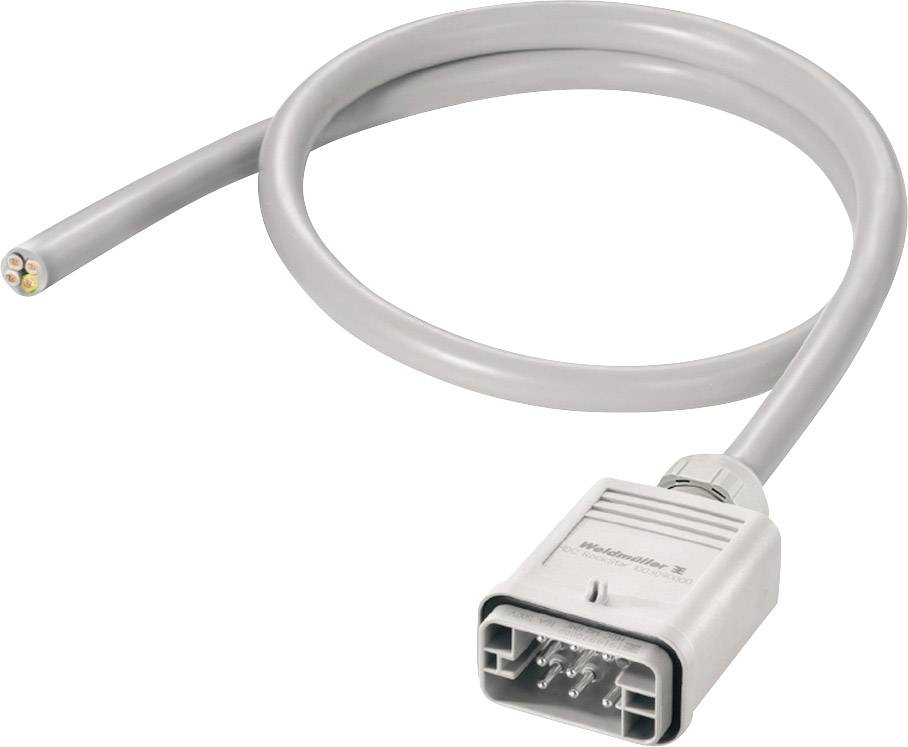 Šedý kabel s obdélníkovitou zástrčkou, který se používá pro elektronické připojení.