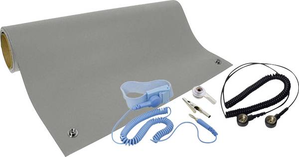 Quadrios  sada ESD podložky na stůl šedá (d x š) 600 mm x 900 mm