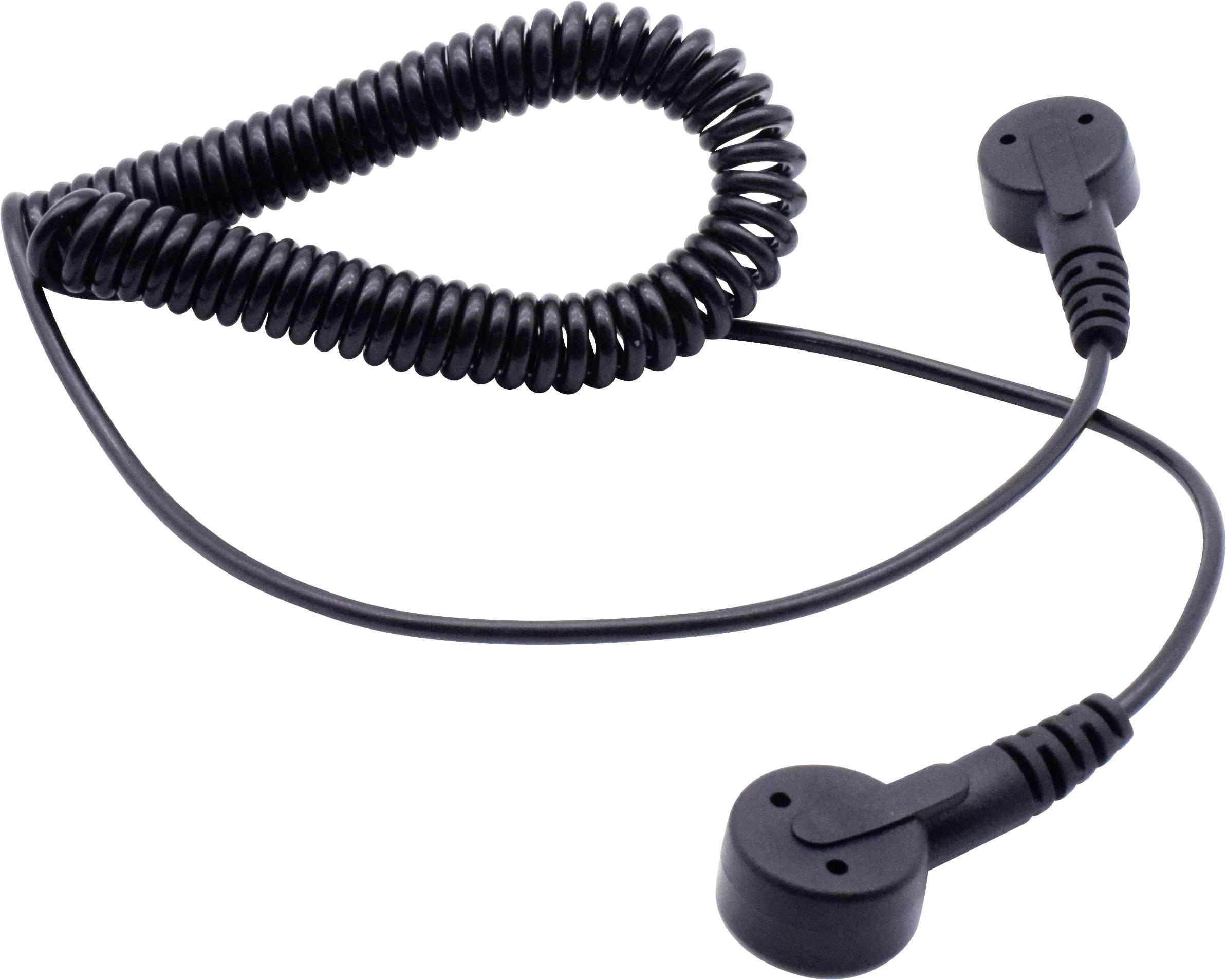 Černý spirálovitý kabel se dvěma konektory, který se používá pro propojení elektronických zařízení.