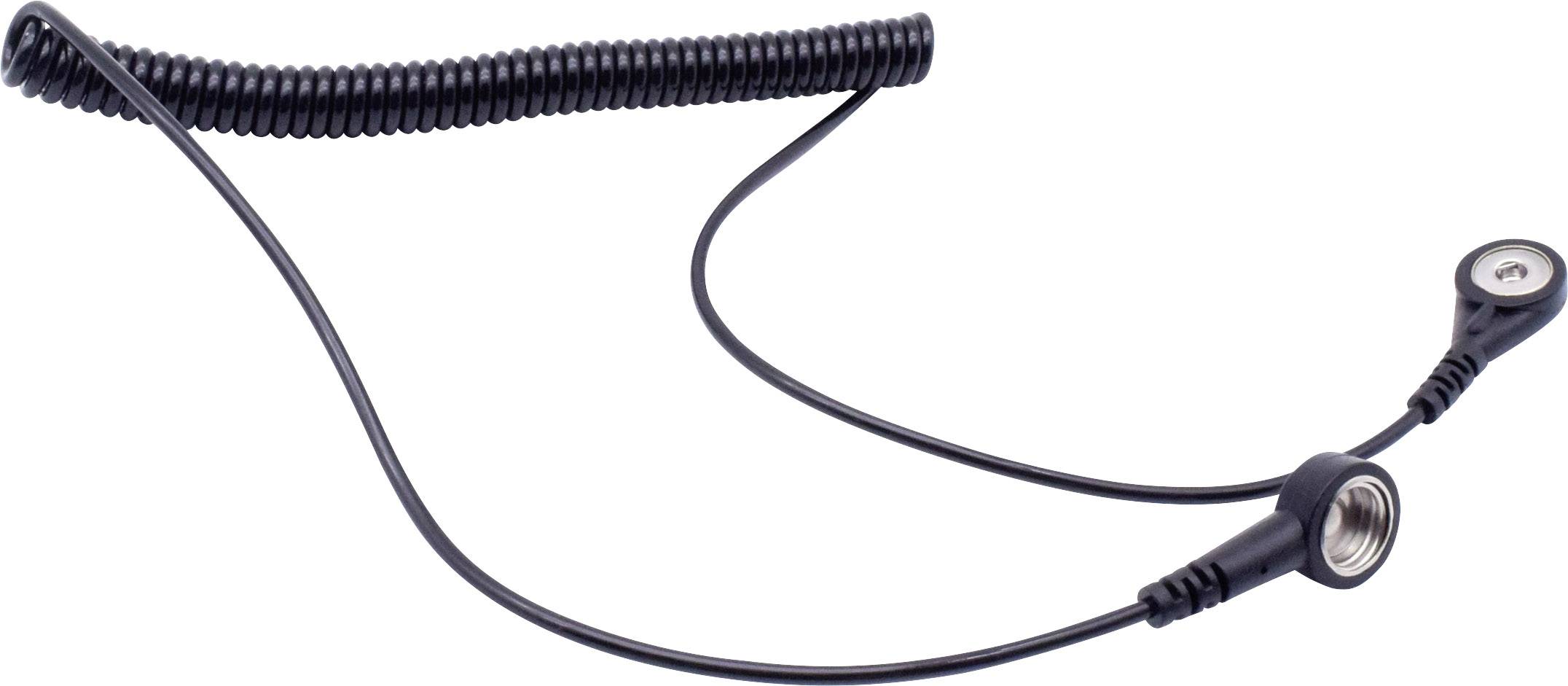 Spirálový kabel se dvěma zástrčkami vidditelnými na obou koncích. Vhodný pro elektronické propojení.