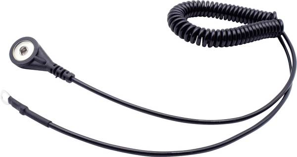 Quadrios  ESD zemnicí kabel   1.80 m tlačítko 4 mm , přípojka s kabelovým očkem
