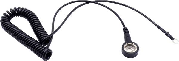 Quadrios  ESD zemnicí kabel   1.80 m tlačítko 10 mm, přípojka s kabelovým očkem