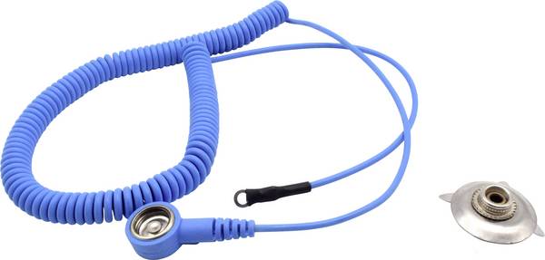 Quadrios  ESD zemnicí kabel   1.80 m svorka, tlačítko 10 mm, přípojka s kabelovým očkem