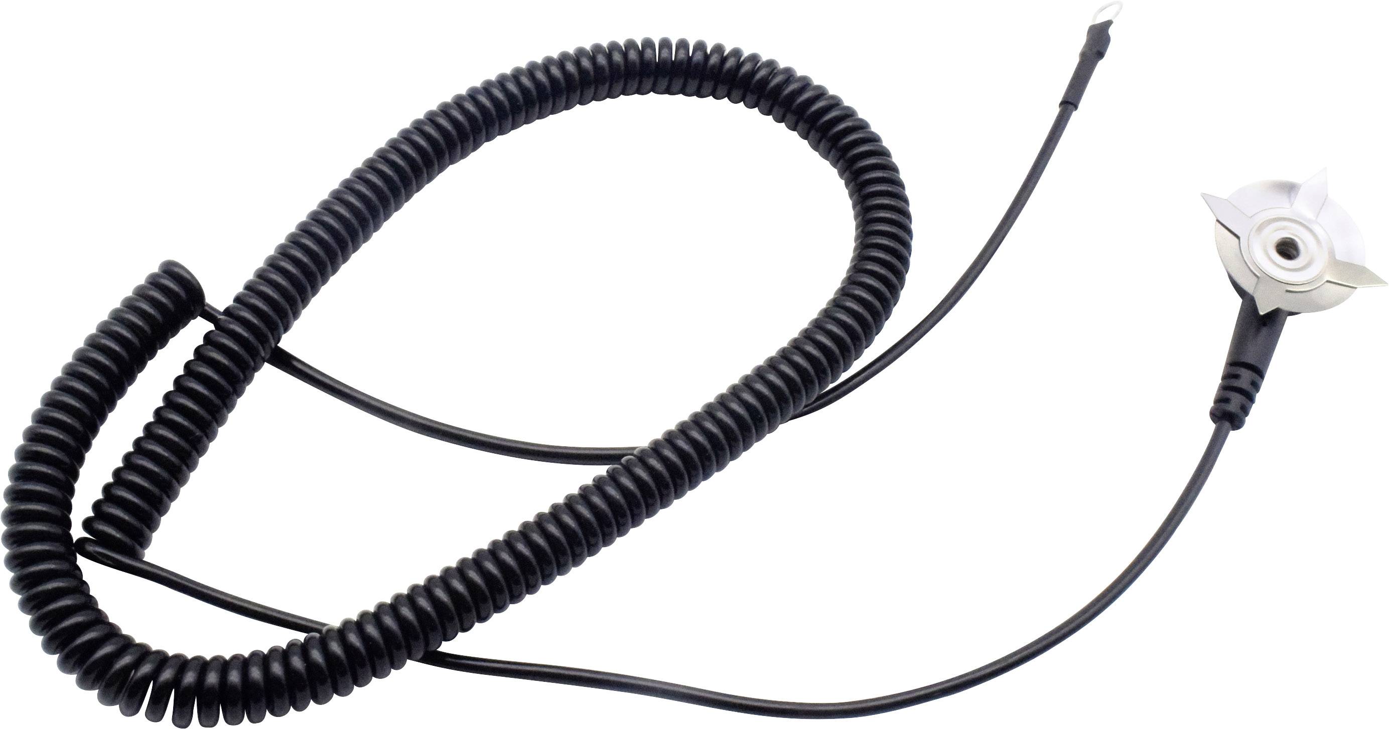 Spirálový kabel s odnímatelnou prodlužovací koncovkou jack konektoru, často používaný v audiovybavení; černý design.