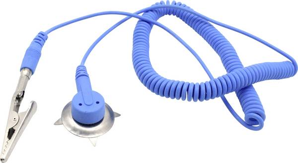 Quadrios  ESD zemnicí kabel   1.80 m svorka, tlačítko 10 mm, zástrčka, krokosvorka