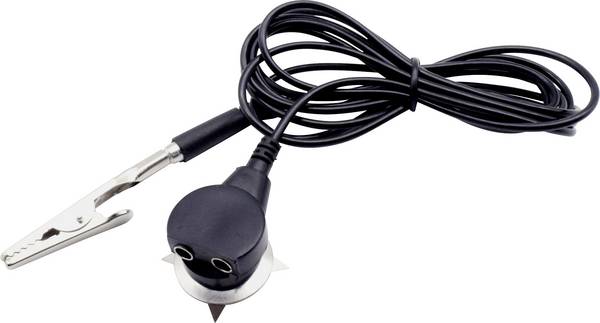 Quadrios  ESD zemnicí kabel   1.80 m svorka, tlačítko 10 mm, zásuvka, krokosvorka