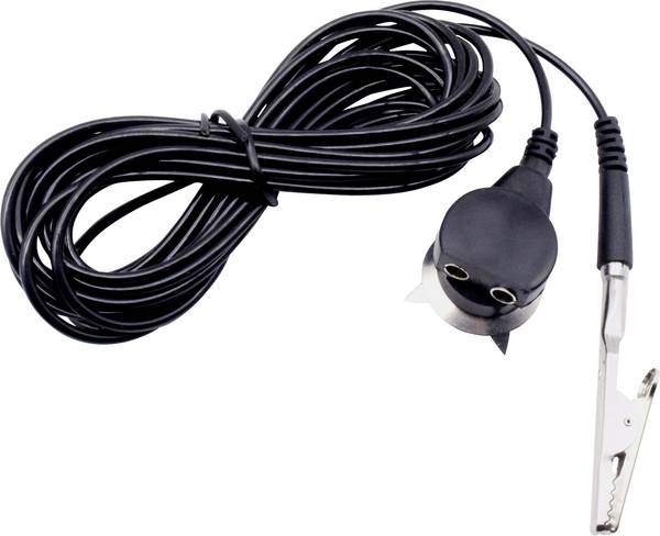 Quadrios  ESD zemnicí kabel   3.60 m svorka, tlačítko 10 mm, zásuvka, krokosvorka