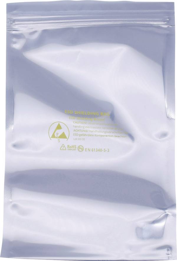 Quadrios  ESD sáček (d x š) 127 mm x 203 mm odstíněný Poznávací značka ESD S   10 ks