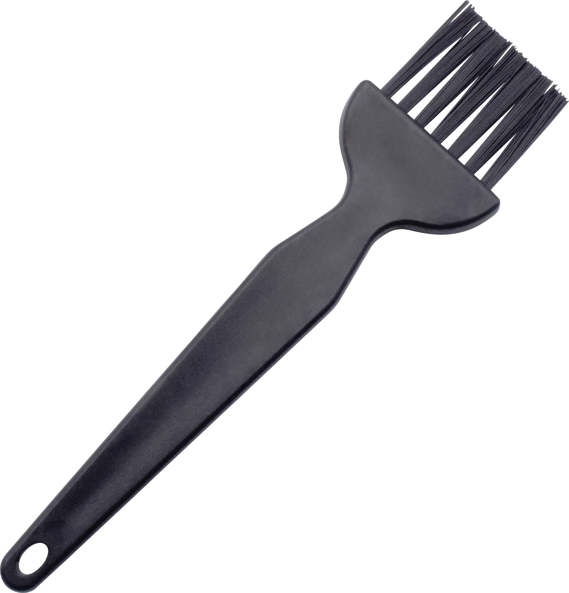 Černý silikonový kuchyňský štětec s dlouhou rukojetí, vhodný pro potírání jídel při vaření nebo grilování.