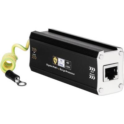 Gigabitové PoE++ zařízení pro ochranu před přepětím s RJ45 vstupem a uzemňovacím kabelem, max. napětí 48V, max. proud 4,5kA.