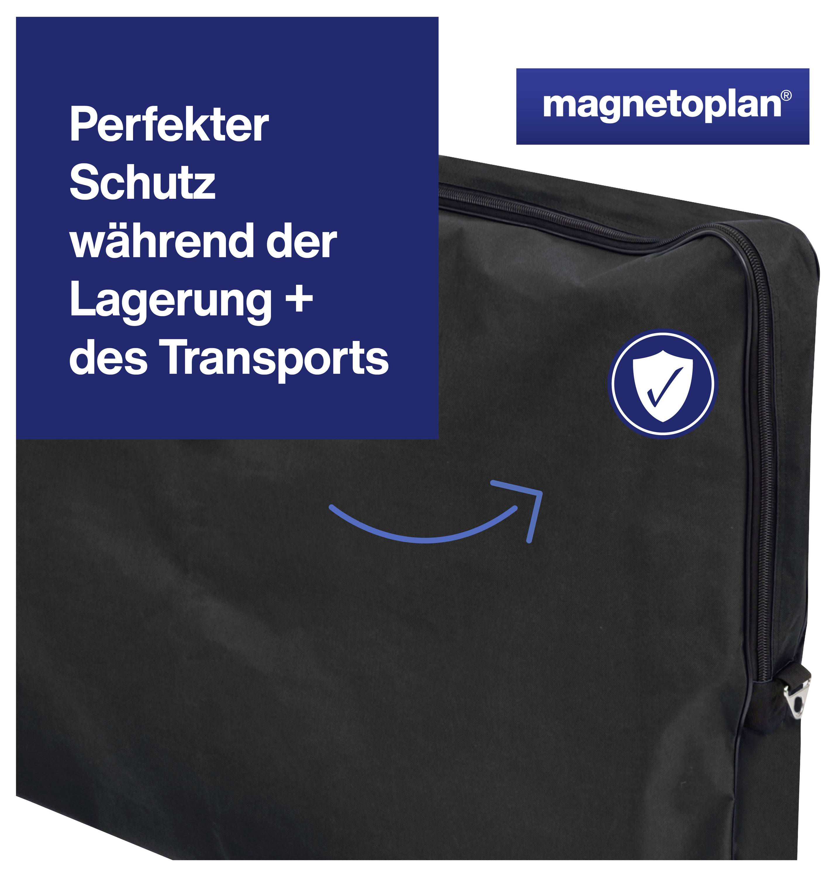 Černý ochranný obal na zip. Text: 'Dokonalá ochrana při skladování a přepravě'. Logo značky 'magnetoplan'.
