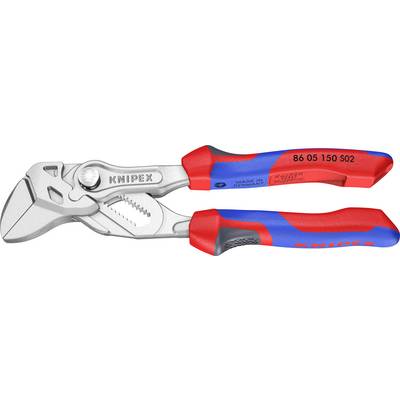 Kleště Knipex vyrobené v Německu, s červenými a modrými ergonomickými rukojeťmi, s stříbrnou kovovým čelistmi určenými pro uchopení a řezání.