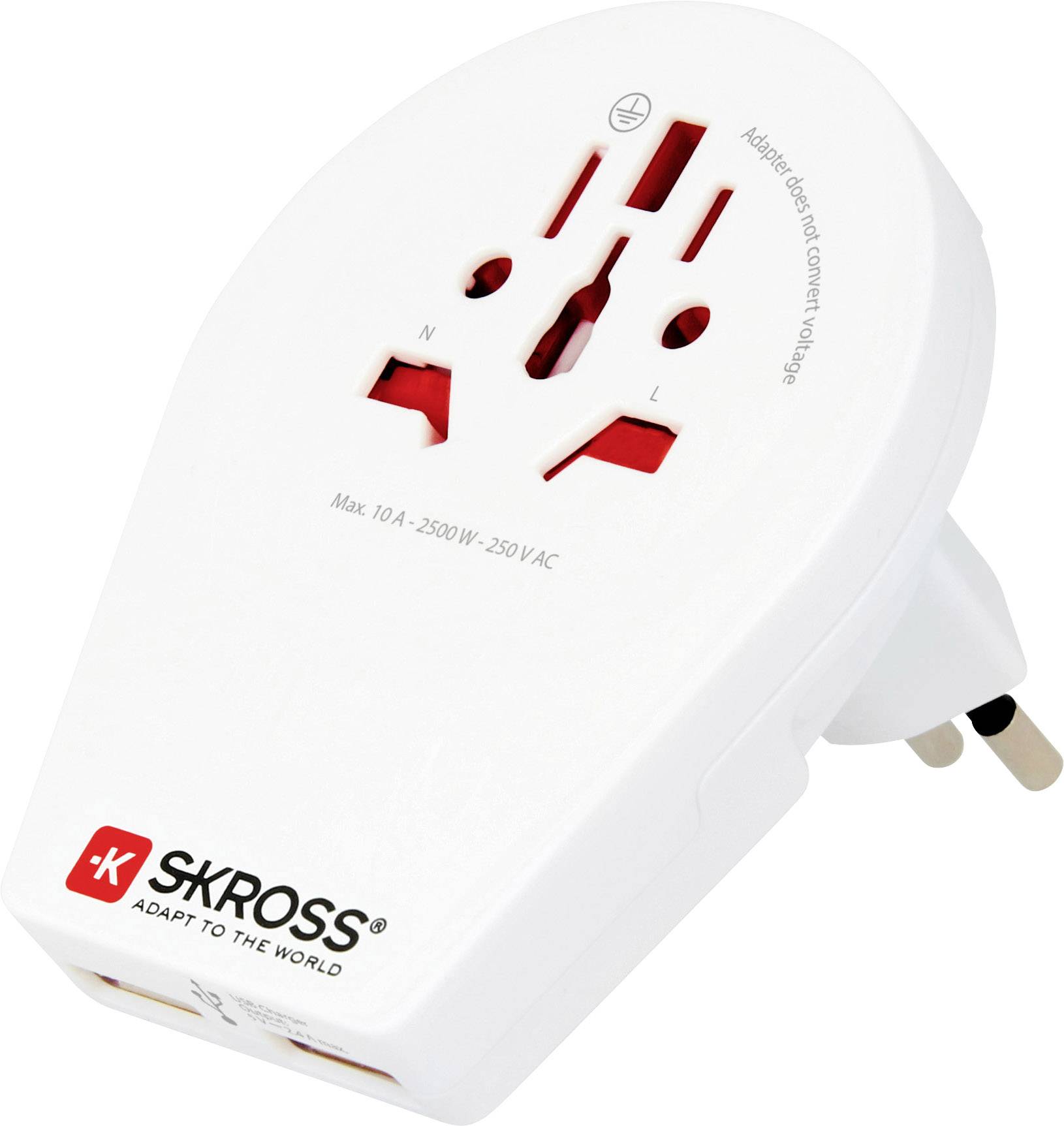 Skross 1500264 cestovní adaptér World to CH+IT+BRA USB