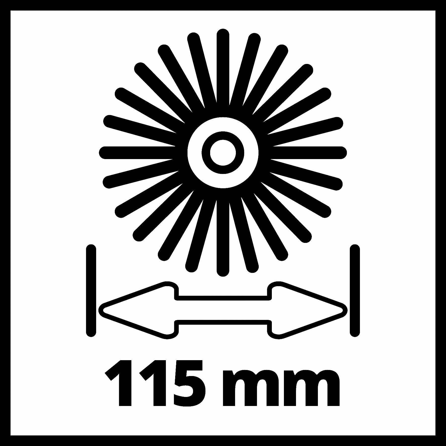 Obrázek brusného kotouče o průměru 115 mm.
