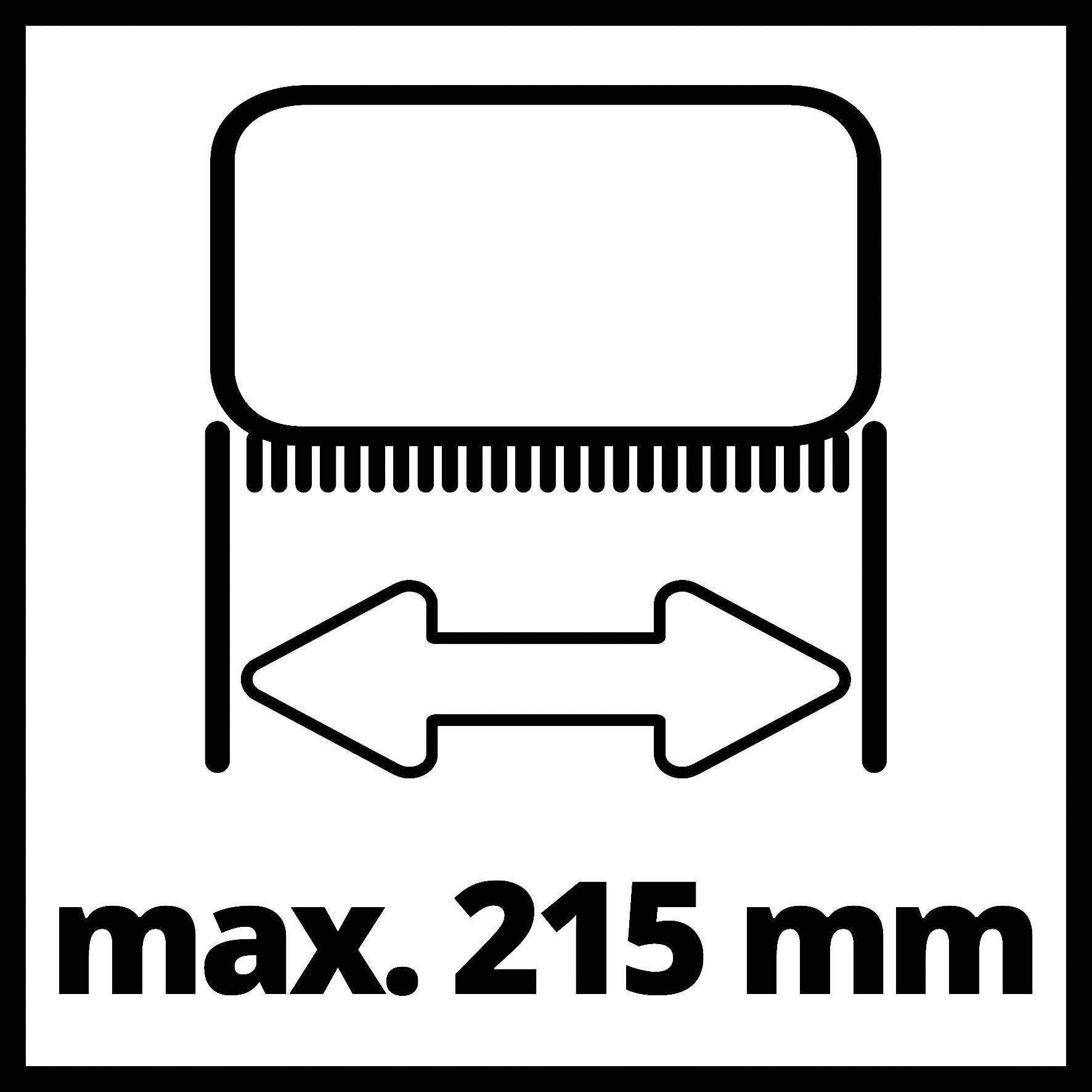 Maximální šířka 215 mm.