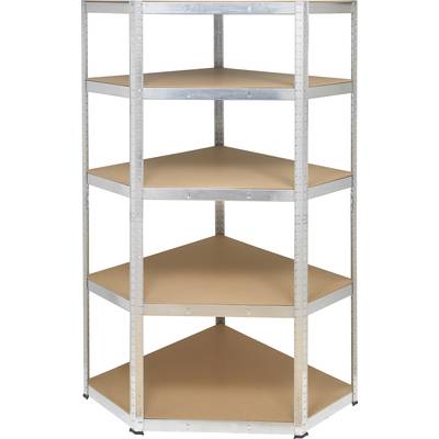 TOOLCRAFT KPW77 rohový modul skladového regálu, (š x v x h) 700 x 1800 x 700 mm, kov, MDF, dřevěná podlaha, pozinkovaná,