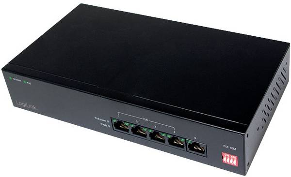 LogiLink NS0098 síťový switch 10 / 100 MBit/s IEEE 802.3at (25.5 W), IEEE 802.3af (12.95 W)