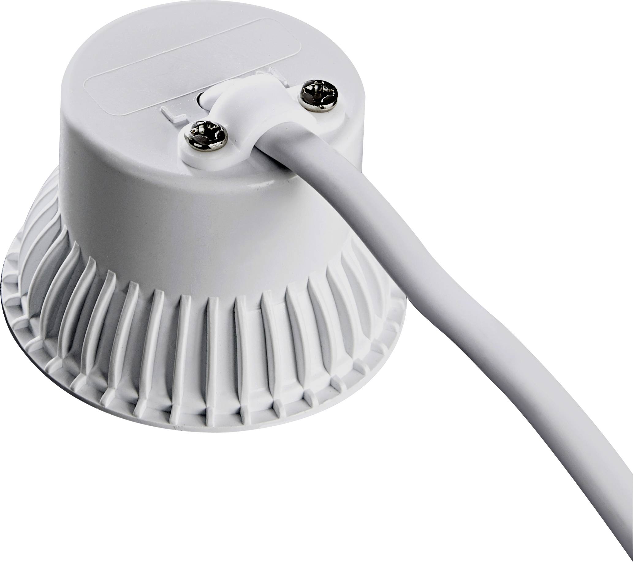 Bílý běžecký snímač s kabelem.