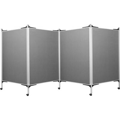 magnetoplan prezentační stěna mobil SET 2 (š x v) 518.5 cm x 180 cm plsť šedá oboustranně použitelné, skládací, nástěnka