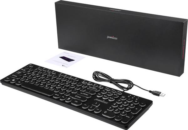Perixx PERIBOARD-317 R DE B kabelový klávesnice německá, QWERTZ černá s podsvícením