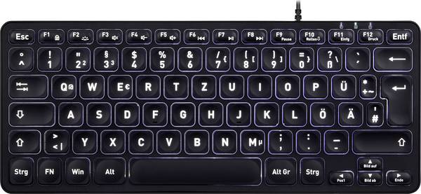 Perixx PERIBOARD-332 DE kabelový klávesnice německá, QWERTZ černá s podsvícením